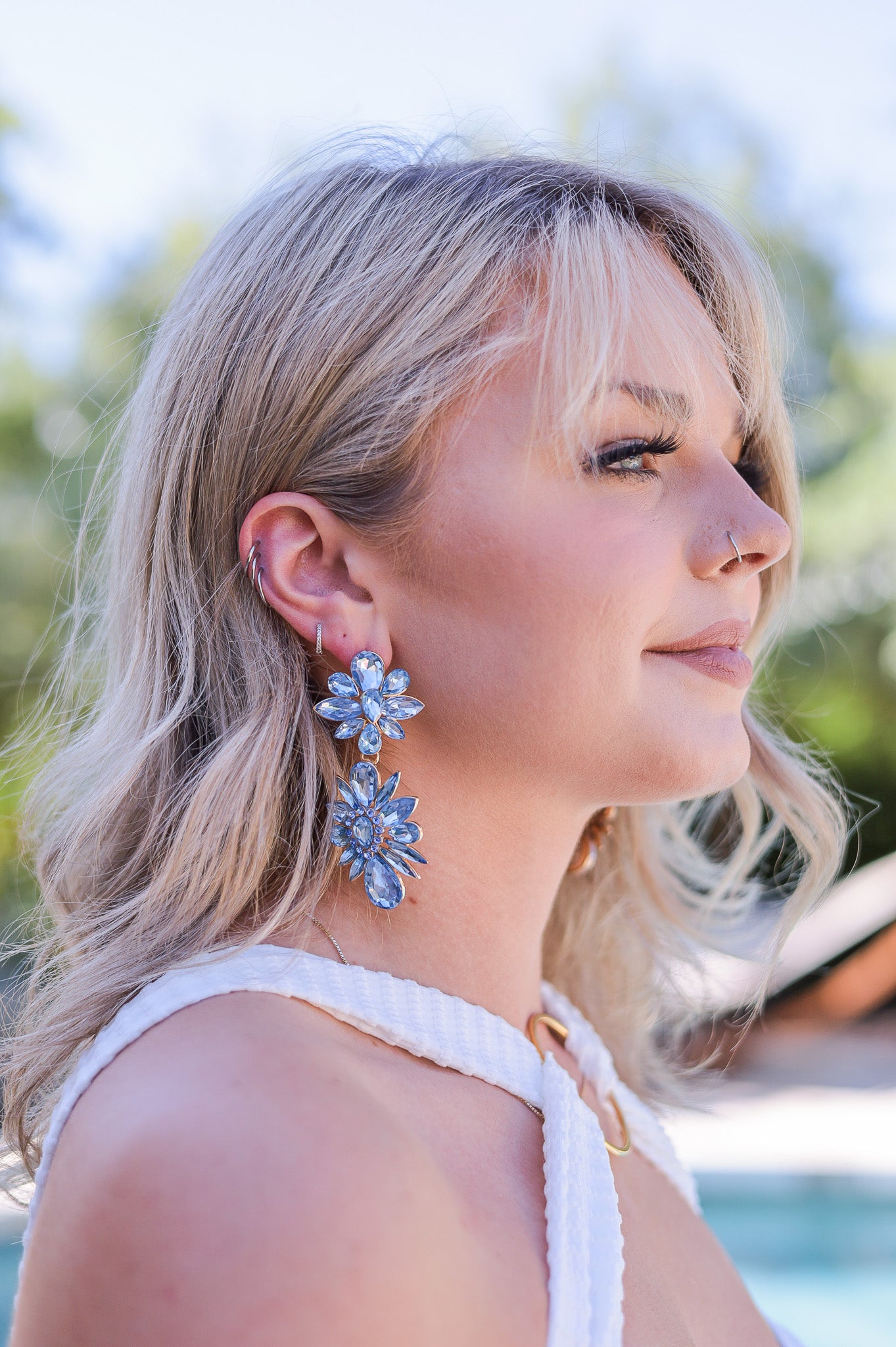 Light Blue - Luxury Drop Statement Earrings