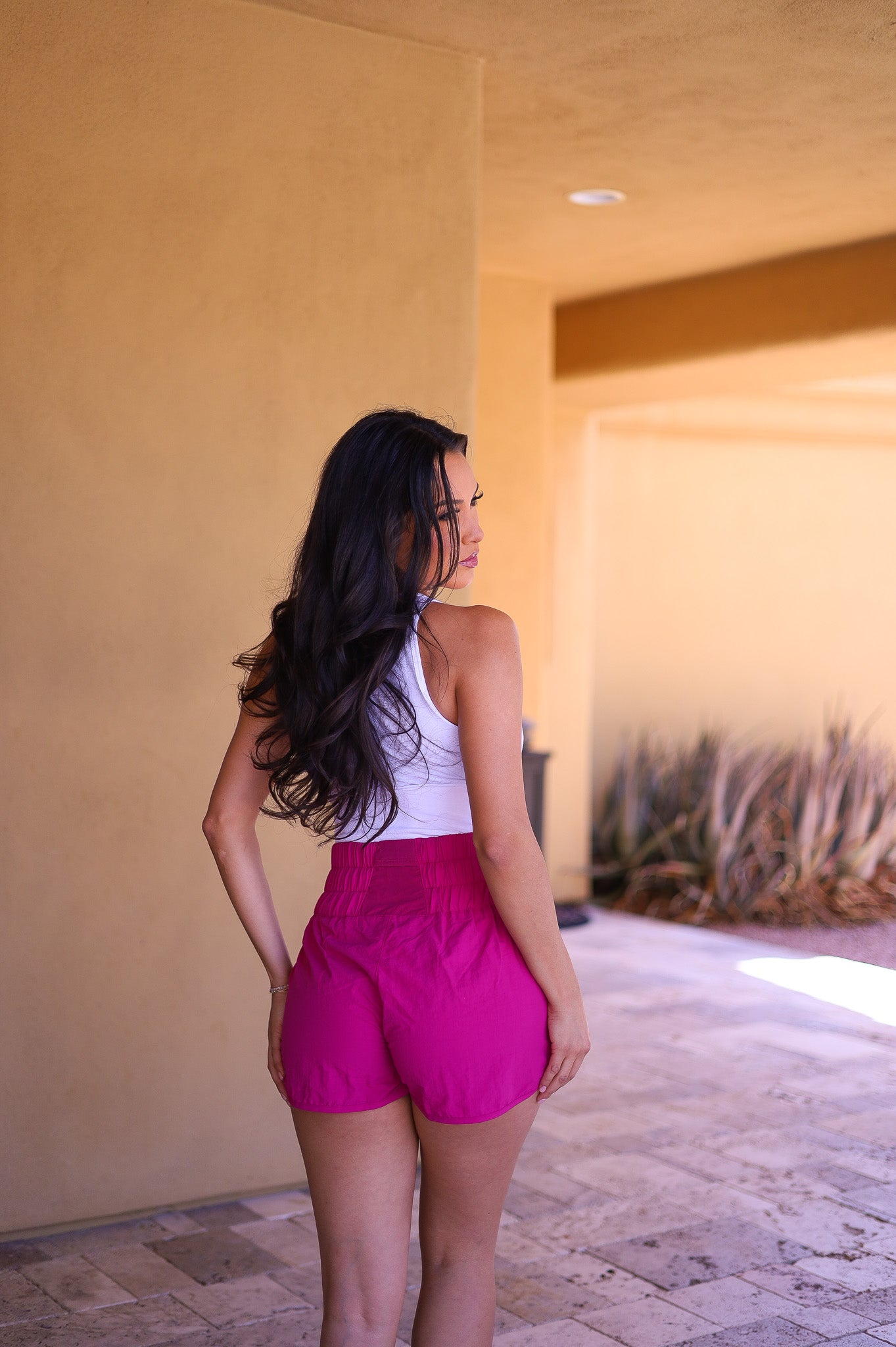 Magenta - The Way Home - High Waisted Athletic Shorts