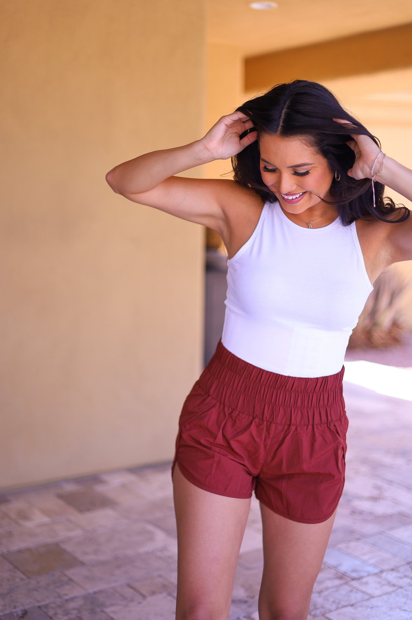 Brick - The Way Home - High Waisted Athletic Shorts