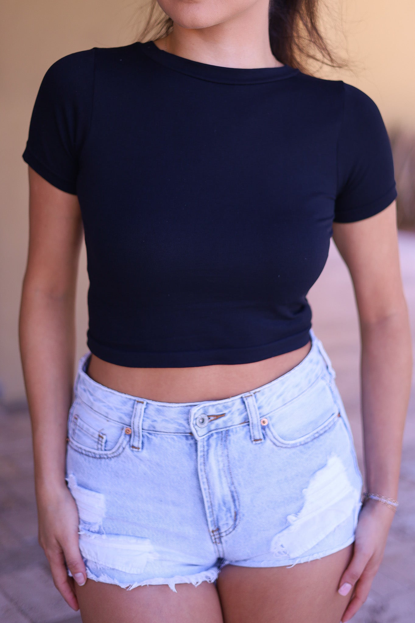 Black Basic Crop - Stretchy - SKIMS DOOP