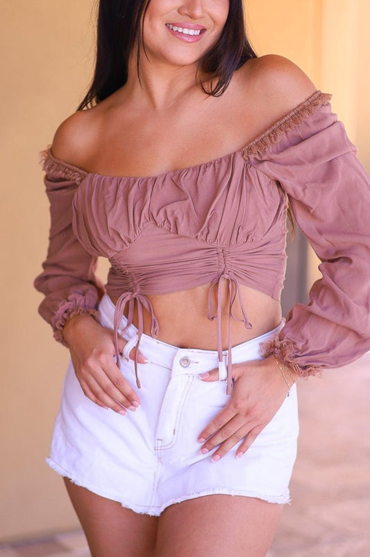 Mocha - Vaquerita Off Shoulder Top