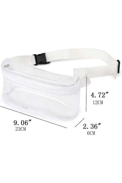 Clear - Fanny Pack Bag (White Trim)