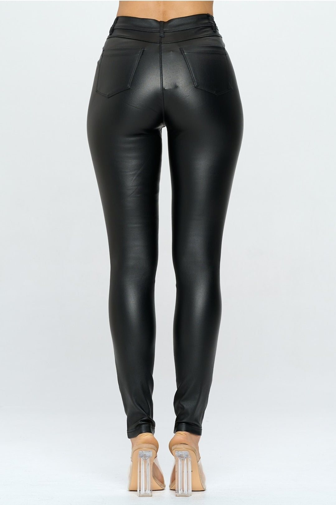Black Leather Pants Jeans - High Waisted (Stretchy) – Adami Dolls