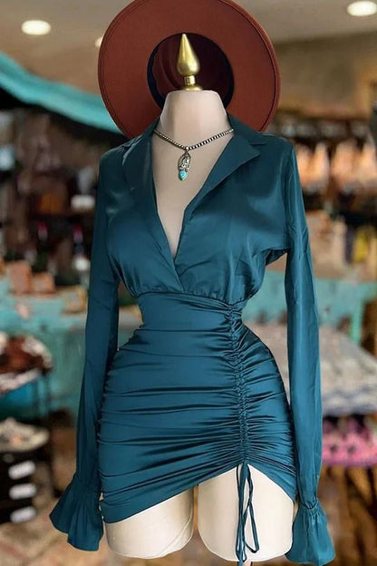 Teal Blue - Satin Nights Dress