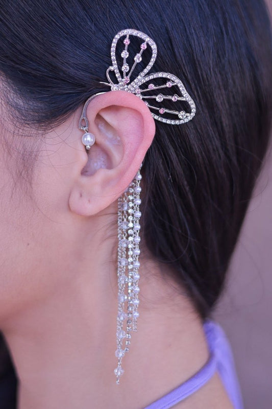 Butterfly Waterfall - Ear Cuff Earring (One Piece)