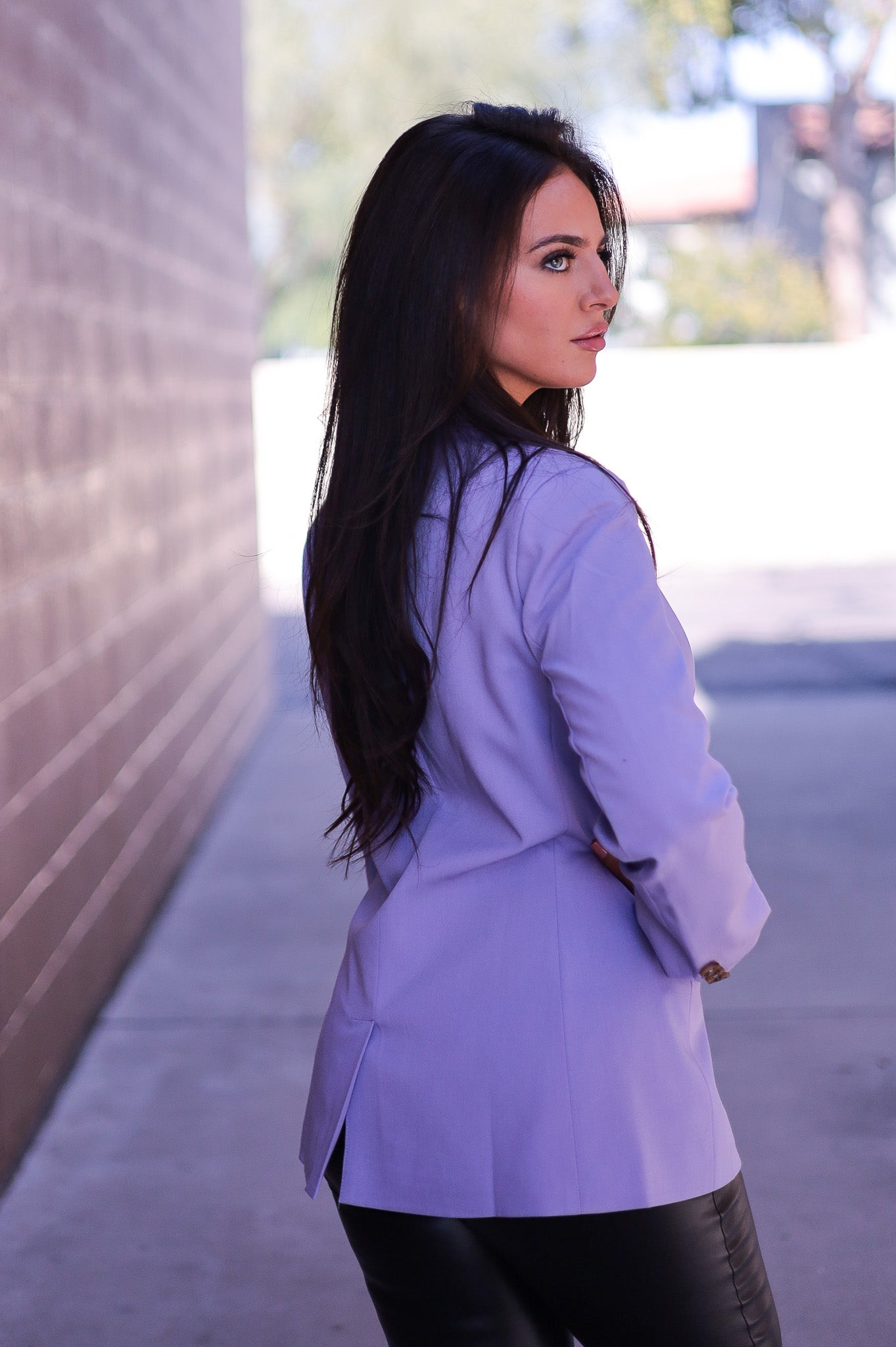 Purple hot sale oversized blazer